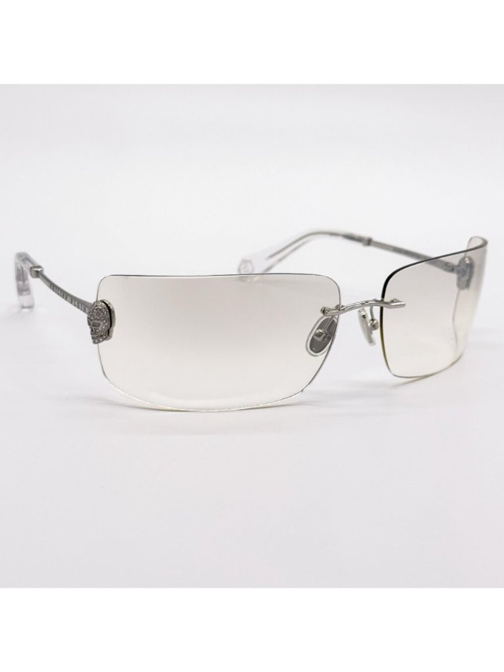 NEW PHILIPP PLEIN SUNGLASSES SPP027V 579X SILVER WOMEN EYEWEAR